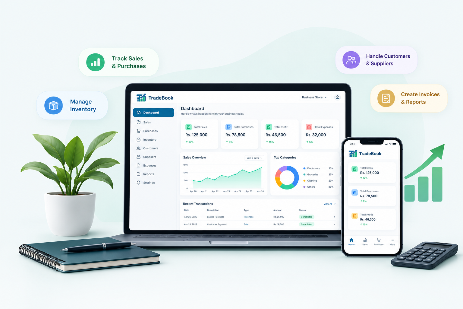 TradeBook Dashboard Preview